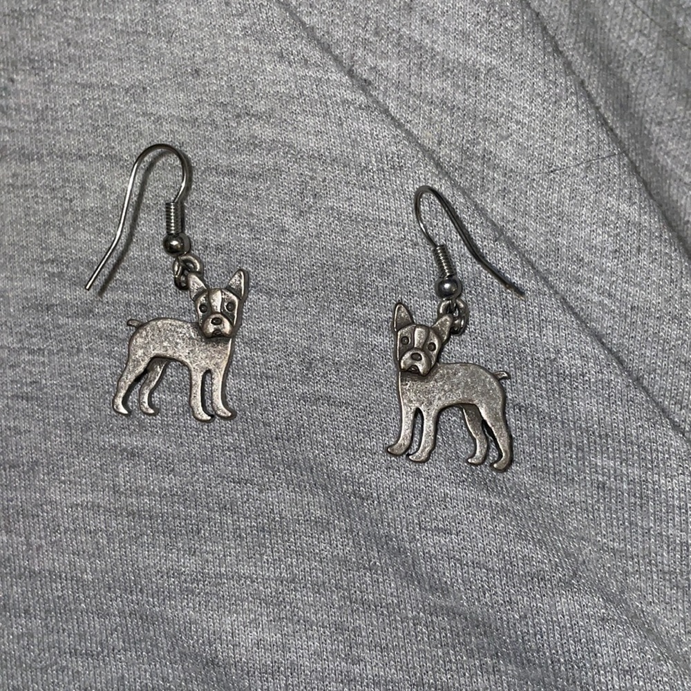 ADORABLE BOSTON TERRIER earrings! Never worn!